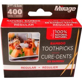 Mirage, 400-Pack Regular Toothpicks in Box - Convenient and Durable