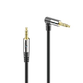 sonero® premium Audiokabel mit 1x 90° Stecker, 3.5mm Klinke, 2,00m, vergoldete Kontakte, schwarz