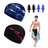 EUYKQNOI 2 Pcs Cuffia da Nuoto Unisex Nero Elastiche per