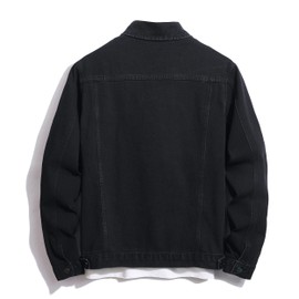 Men's Boyfriend Denim Jacket Casual Baggy Button Down Jean Blouse Top, Mens Casual Pocket Jackets Denim Long Sleeve Jackets, 8018, XXL