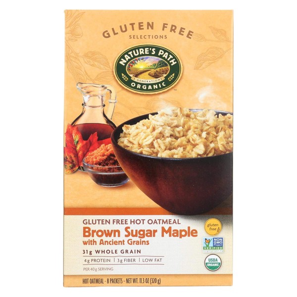 Natures Path Organic Brown Sugar Maple Hot Oatmeal, 11.3 Ounce - 6 per case.