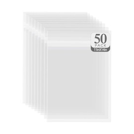 Golden State Art, Pack of 50 11 1/4 x 14 1/8 Clear Bags for 11x14 Mat Matting