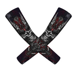 LUCKYLIGHT Cool sleeve UV sun protection armband, men, women, UPF 50+ youth outdoor, exercise to cover arm tattoo (Style12)