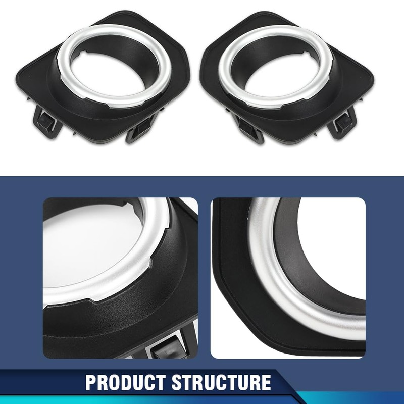PIT66 Fog Lamp Light Cover Bezel Trim Pair Compatible with