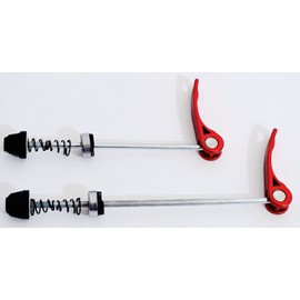 SCGEHA Road Bike Quick Release Front and Rear Set, Bicycle, Front 3.9 inches (100 mm), 1.5 oz (42 g), Rear 5.3 inches (135 mm), 1.6 oz (47 g) (Red)