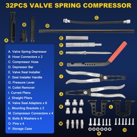 DASBET Valve Spring Compressor, Universal Overhead Engine Valve Spring Remover and Installer, OHV OHC Compressor Tool, Cylinder Head Service Set