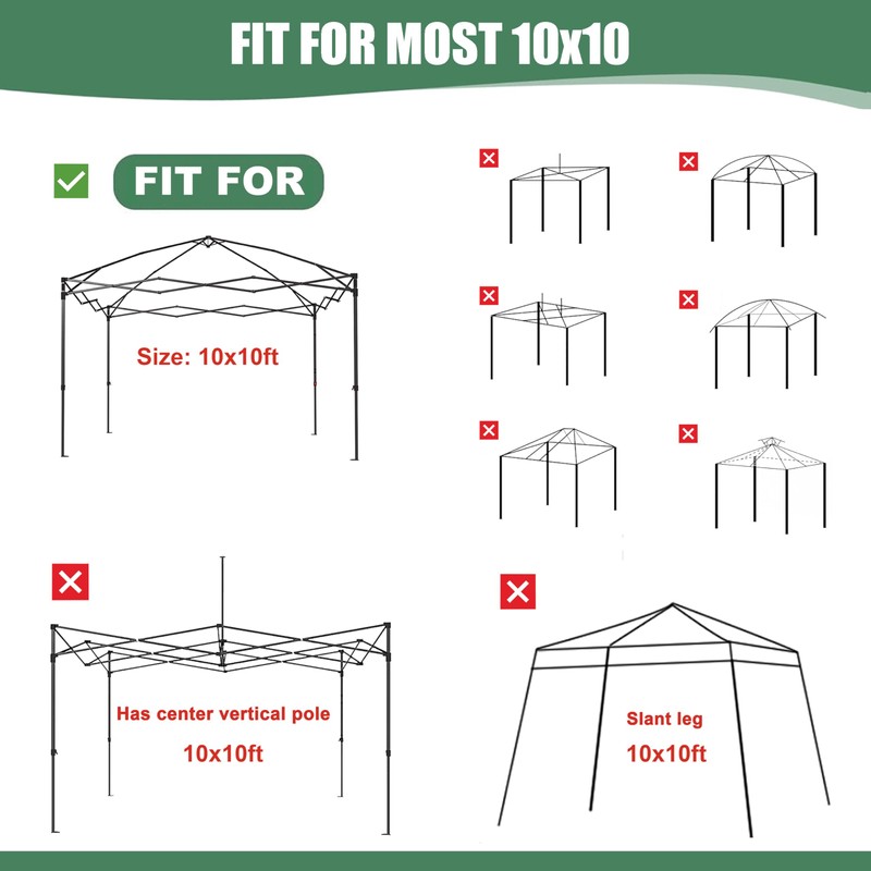 SCOCANOPY Replacement Top with Air Vent and Buckle for 10x10