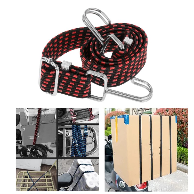 SupLetsico Adjustable Bungee Cords With Hooks, 4 Pack 2M Long