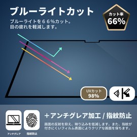 MS factory MBP16-21-NS/B for MacBook Pro 16 Inch 2023 2021 Blue Light Cut Anti-Glare Protective Film with M3 M2 M1 Pro Max Model Easy to Remove Anti-Glare Anti-Glare Anti-Fingerprint Nano Suction