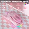 SOLAKAKA SM600 Pink Wireless Gaming Mouse with Honeycomb Shell, Side
