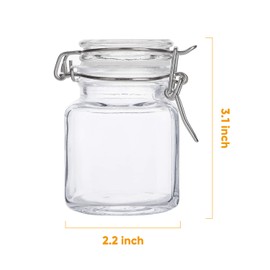 Spice Jars , Flrolove 30 Pack 3.5oz Square Glass Jars with Leak Proof Rubber Gasket & Hinged Lid ,Small Glass Containers with Airtight Lids for Home, Party Favors
