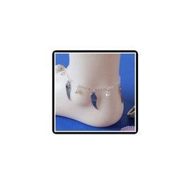 Pearl Angel Wings Anklet Bracelet Boho Faux Pearl Anklet Beads Summer Beach Foot Chain Jewelry for Women Girls (Silver)