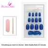Bling Art Oval False Nails Fake Acrylic Gel Blue Full