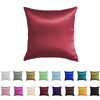 Silky Soft Satin European Pillowcase Pillow Sham (Red)