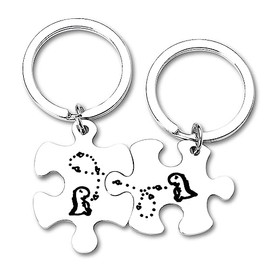 Dinosaur Keychains for Couples Gifts for Boyfriend Husband Anniversary Birthday Gift from Wife Girlfriend Gf Christmas Valentines Day Gifts for Dinosaur Lover Matching Puzzle Keychain for Best Friend
