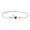 925 Sterling Silver May Birthstone Bracelets Rose Love Heart Bracelet