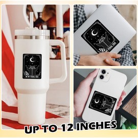 in My Feral Era Tarot Card Sticker Funny Raccoon Chaotic Animal Spirit Mental Health Sarcastic Waterproof Die Cut Vinyl & Transparent DTF Decal for Water Bottle Laptop Car Helmet Gifts for Her Him