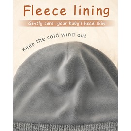 FURTALK Baby Winter Hat Fleece Lined Beanie Hats for Toddler Kids Boys Girls Warm Thick Knitted, 0-6 Months, Dark Grey