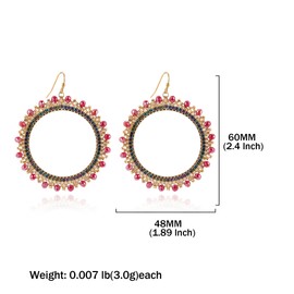 Large Vintage Pearl Earrings for Women Bohemian Hoop Earrings Exaggerated Lightweight Hoop Earrings, Stainless Steel, No Gemstone