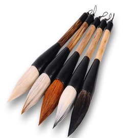Hbasyp Chinese Traditional Calligraphy Brush/Chinese Calligraphy Watercolor Drawing Brush-Large brush (5-Pack)