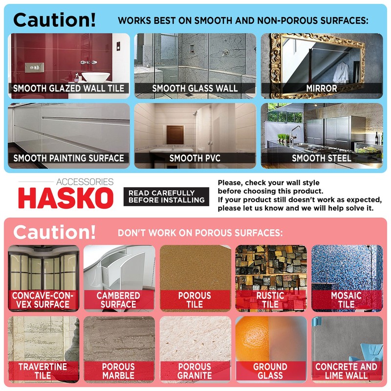 HASKO accessories Corner Shower Caddy with Suction Cups and 3M