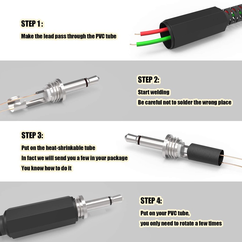 Ancable TS Mono Plug 3.5 mm Soldering DIY Audio Cable