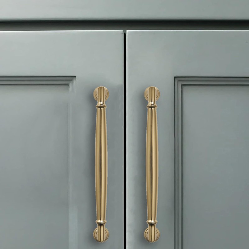 CABDM 10 Pack 5 Inch(128mm) Champagne Bronze Cabinet Pulls Solid