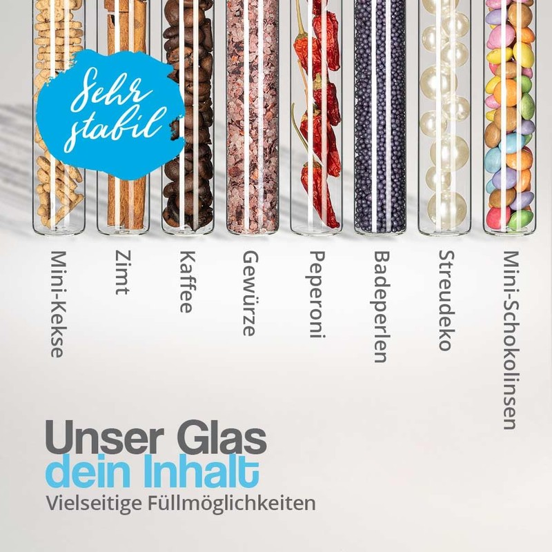 Tuuters 25 x Flat Bottom Glasses Test Tube with Corks