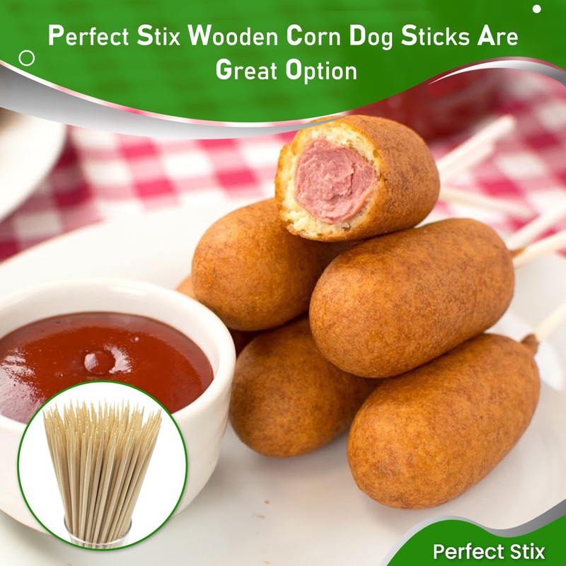 Perfect Stix Corn Dog Sticks. 7.5 inch x 3/16 semi