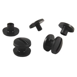 Plastic Book Screws | Black or White | Choice of Sizes | Pack of 20, 50, 100 or 1000 | Plastic Screw Rivets | For Notebooks, Albums, Cards, Folders etc. / Black, 5 mm, Pack of 20