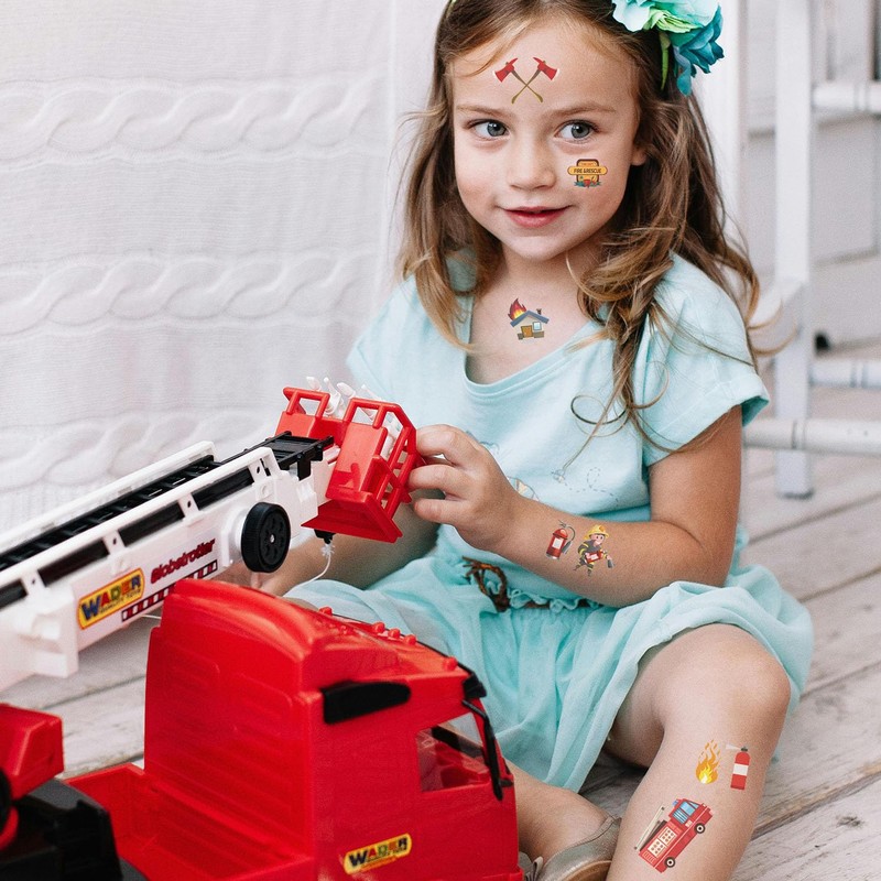 10 Fire Brigade Children's Tattoos for Sticking, Skin-friendly Children's Tattoos