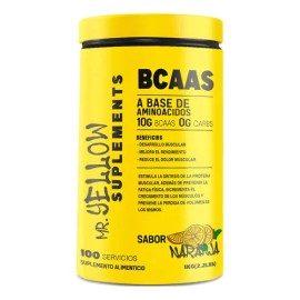 Aminoácidos BCAA Mr. Yellow Polvo Sabor Naranja 1kg Fitness                                                                                           