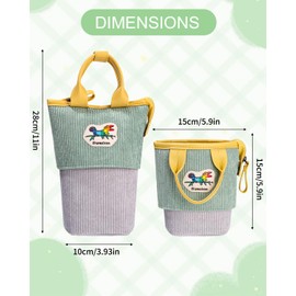 Xespis Pencil Case Zip Telescopic Pencil Case 2-in-1 Stand Pencil Case Girls Shake Penal Teenager School Pencil Case for Girls Gifts 7 8 9 10 11 12 Years, Chameleon, pencil case