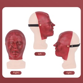 Simedutech Facial Trauma Model,Severe Burn Face, Comprehensive Wearable Facial Pathology and Trauma Model for Military Simulation Training, Medical School Education