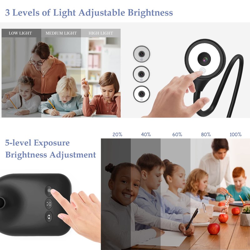 PAKOTOO USB Document Camera for Teachers, Webcam/Doc Camera for Classroom