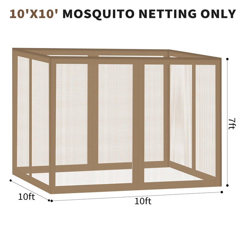 Gazebo Universal Replacement Mosquito Netting, Outdoor Canopy Net Screen 4-Panel