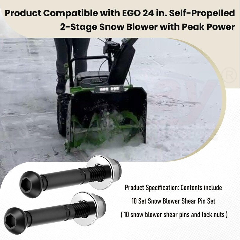 Karbay ASP2400D 2-Stage Snow Blower Shear Pin Set Compatible with