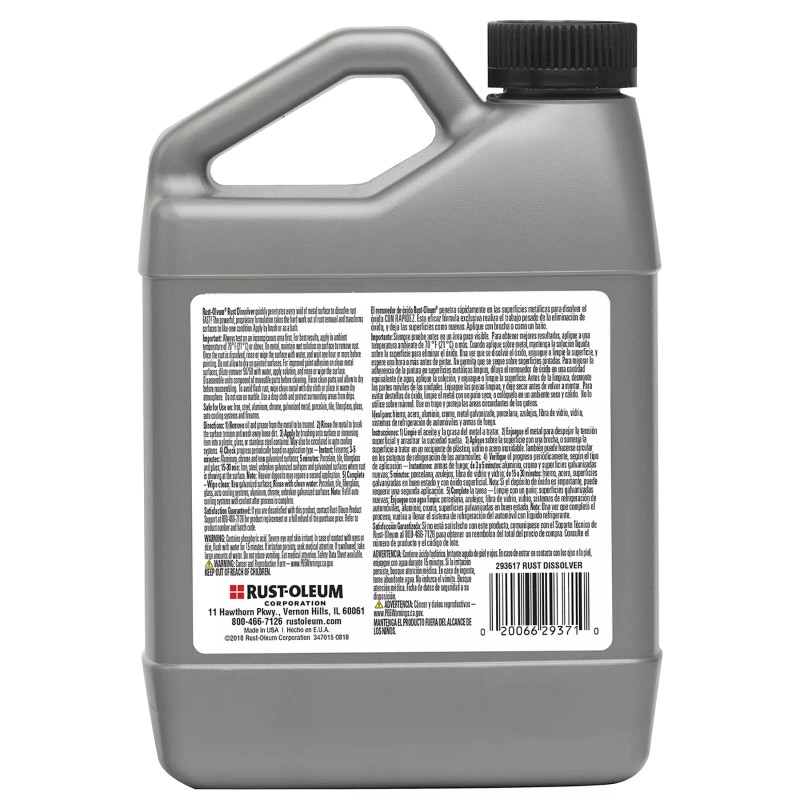 Rust-Oleum 293617 Rust Dissolver, Water-Based, 1 Quart