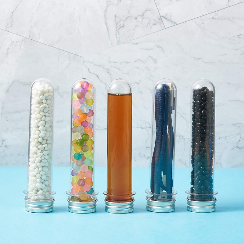 Magibeads 12Pcs Clear Tube Plastic Bead Containers with Lids 5.9