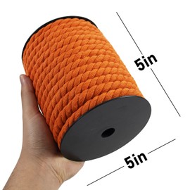 JeogYong Macrame Cord 10mm 75 Feet Thick Cotton Rope, 3 Strand Twisted Cotton Cord, Colored Macrame Rope for Crafts Packing, Wall Hangings, Plant Hangers, Knotting, Boho Home Decorations