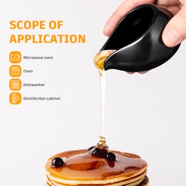 2 Pcs Mini Ceramic Coffee Milk Milk Jug Sauce Dipping Bowls for Kitchen Black