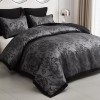 HIG Peony Patchwork Comforter Set with Matching Curtains, Bed in