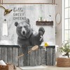 Miyotaa Funny Bear Shower Curtain Set 71Wx71H Inches Farmhouse Rustic
