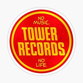 Tower Records Vintage Sticker - Sticker Graphic - Auto, Wall, Laptop, Cell, Truck Sticker for Windows, Cars, Trucks