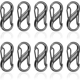 Pack of 10 Anti-Theft Zip Pendant Backpack Lock Double Locking Carabiner Hook S Shaped Zip Clip for Home Keys Outdoor Activities