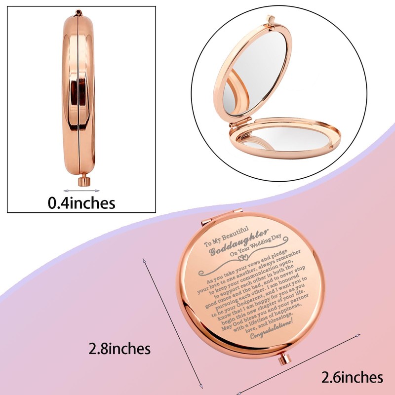 WSNANG Goddaughter On Your Wedding Day Gift from Godmother Compact
