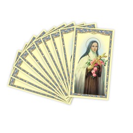 St.Therese Holy Card- St. Thérèse of Lisieux Cardstock Card with Prayer to Saint Therese on the back (10 pack)
