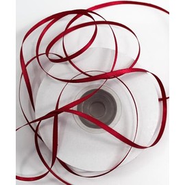 CaPiSo 100 m Satin Ribbon, 3 mm Ribbon, Gift Ribbon, Decorative Ribbon, Satin Wedding, Christmas, Christmas Ribbon (Cardinal Red)