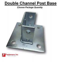 Generic Double Channel Squared Post Base for Unistrut Channel P2073A SQ  #4777 - 10