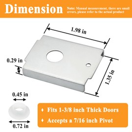 Alsoyixia 6Pcs N7192 Bi-fold Door Repair Bracket, Top or Bottom Mount, for 1-3/8 in Wood Doors, Fits 7/16 in Pivot